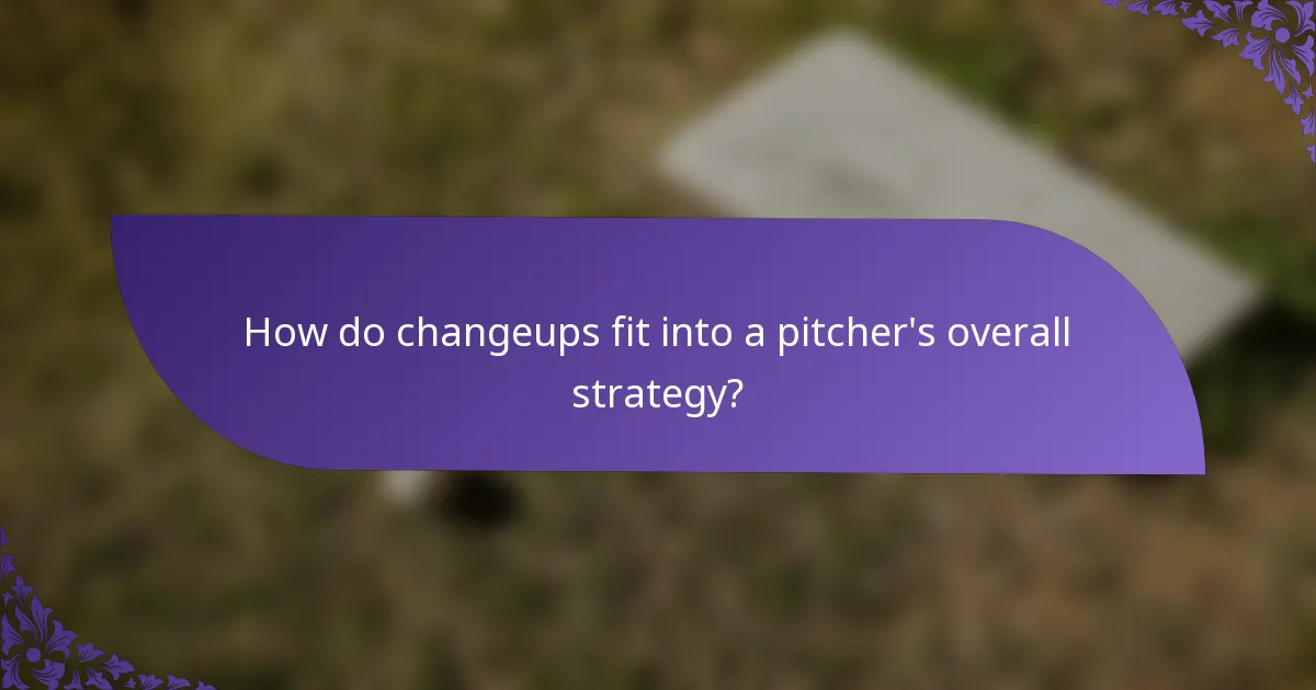 How do changeups fit into a pitcher's overall strategy?