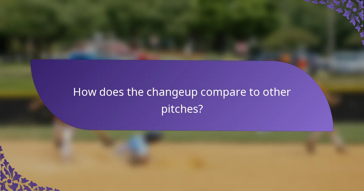 How does the changeup compare to other pitches?