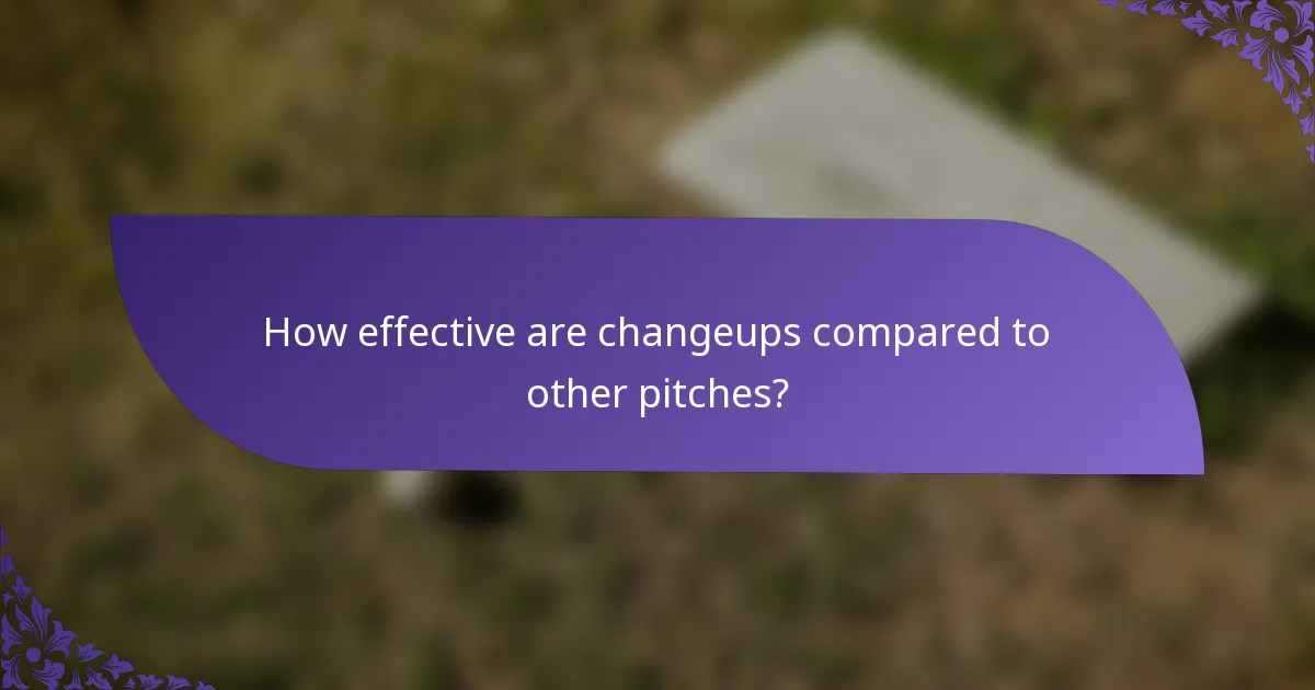 How effective are changeups compared to other pitches?