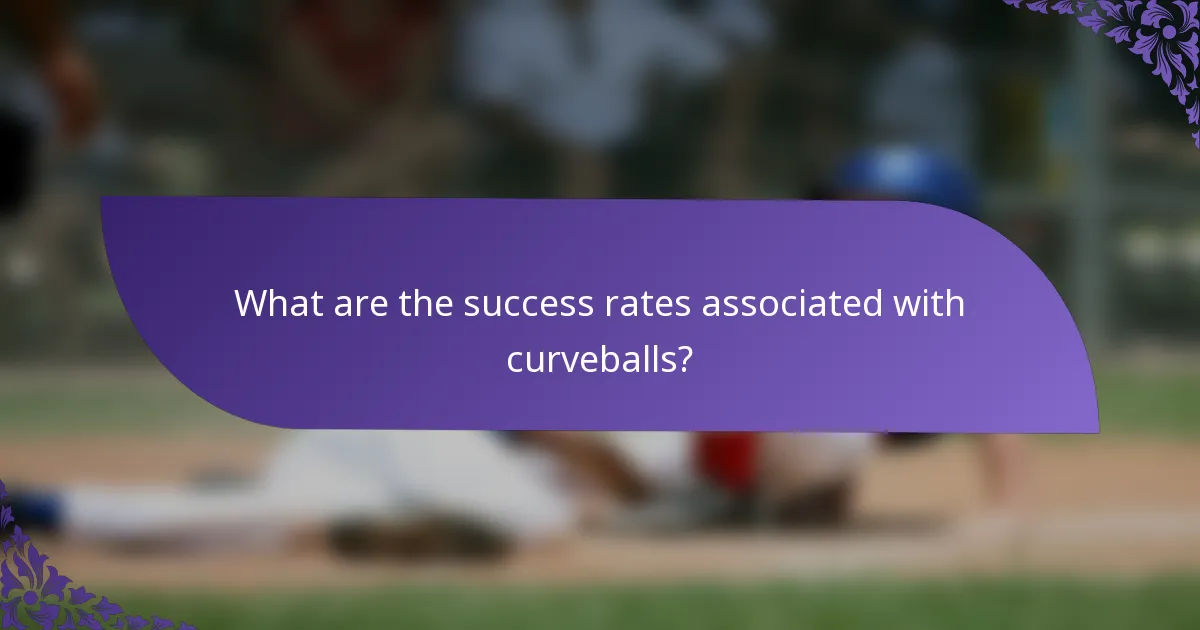 What are the success rates associated with curveballs?