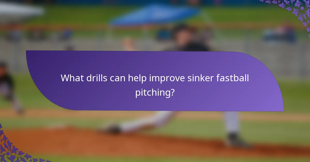 What drills can help improve sinker fastball pitching?