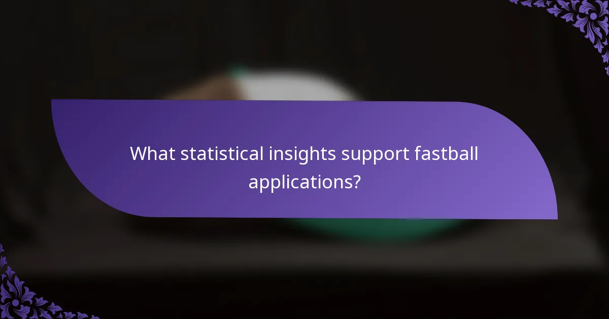 What statistical insights support fastball applications?